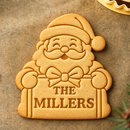 Personalized Family Name Santa Christmas Cookie Cutter & Stamp, Personalized Holiday Baking Gift CH07 181098