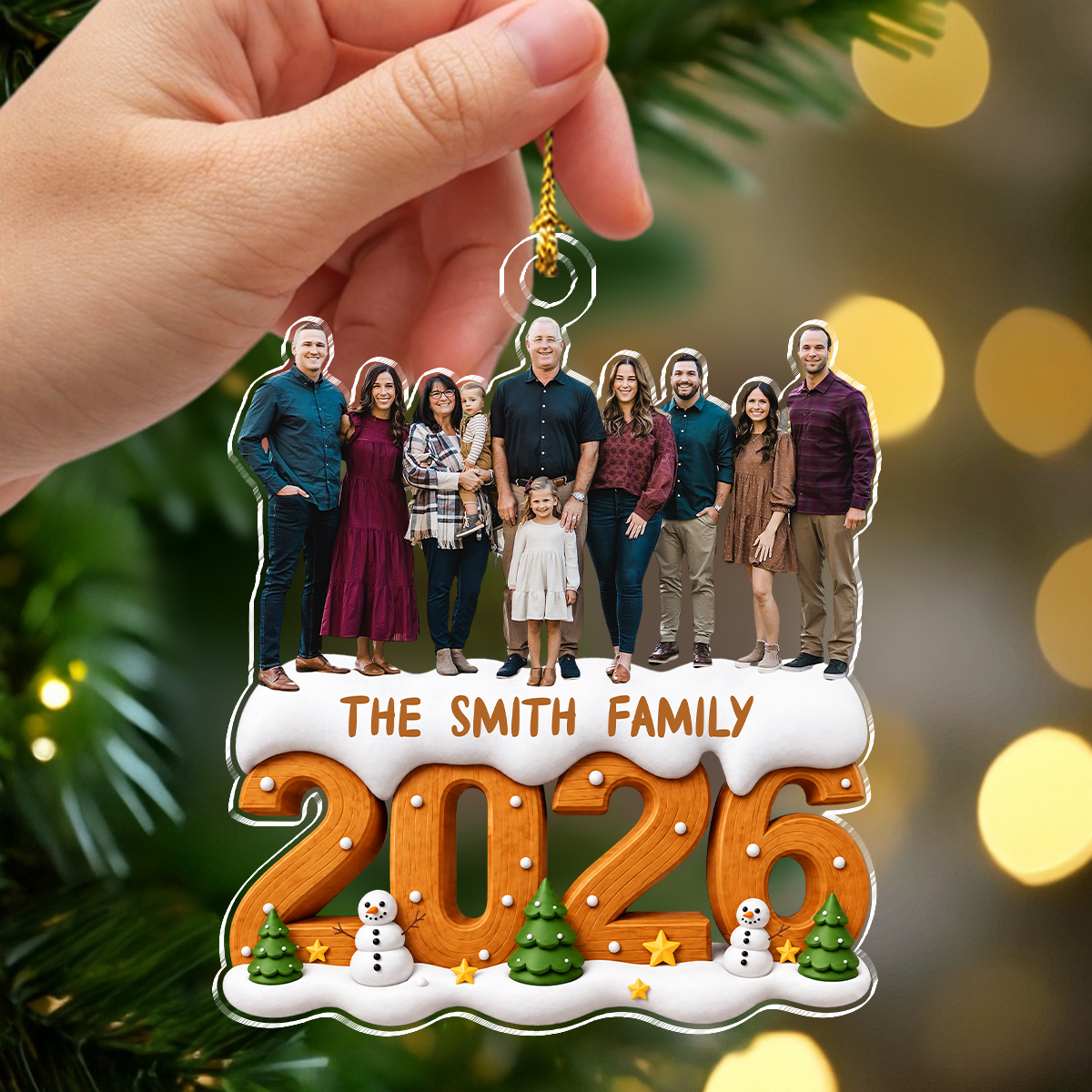 Custom Family Photo Acrylic Ornament, Special Christmas Gift for Family TH10 171461
