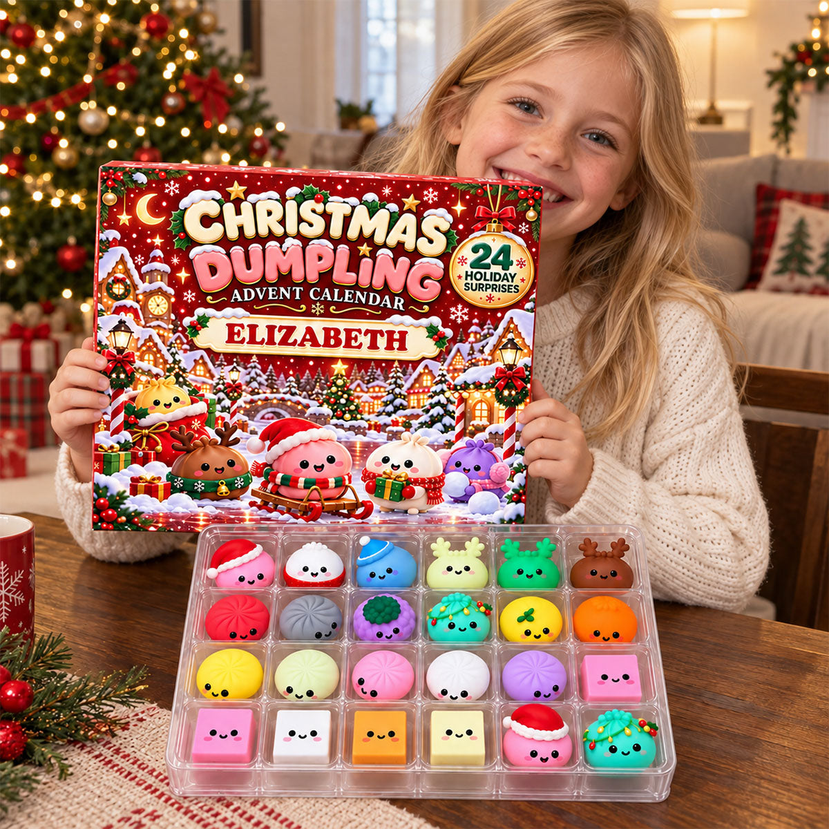 24 Days of Dumpling Squishies  - Personalized Advent Calendar