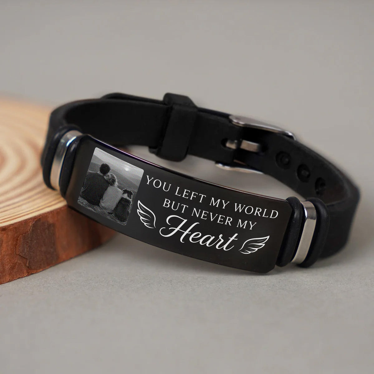 Custom Photo And Name Memorial Wristband Bracelet In Loving Memory Gift LM32 669625