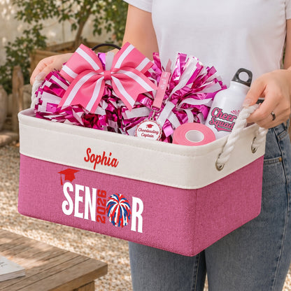 Graduation Sport Senior Basket For Daughter, Son, Club - Personalized Storage Basket