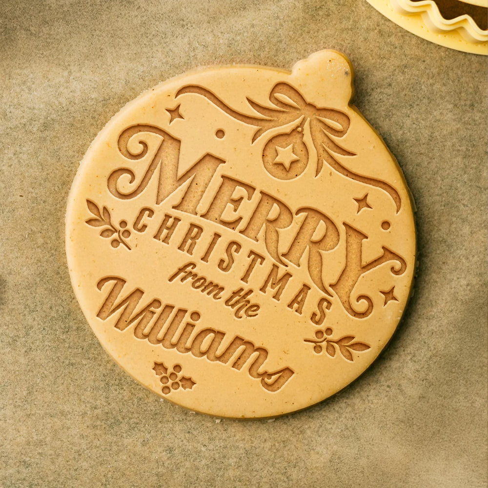 Custom Family Name Christmas Cookie Stamp Holiday Baking Supplies, Unique Christmas Gift CH07 180616