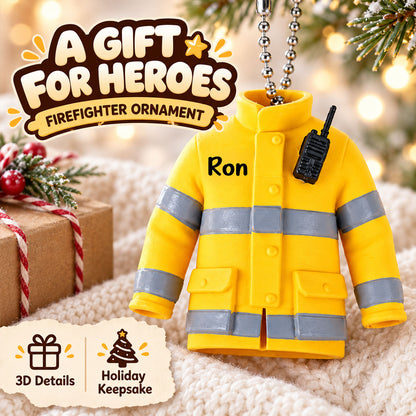 Firefighter Uniform Custom Name - Personalized 3D Ornament - Christmas Gift For Firefighter