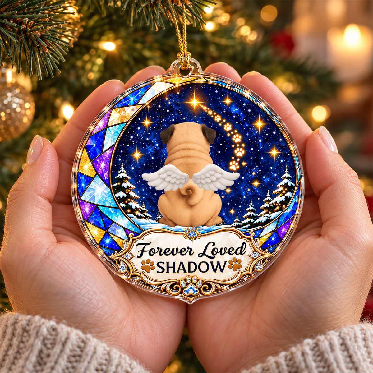 Custom Christmas Memorial Sympathy Gifts For Dogs, Cats • Until We Meet Again - Personalized Acrylic Ornament