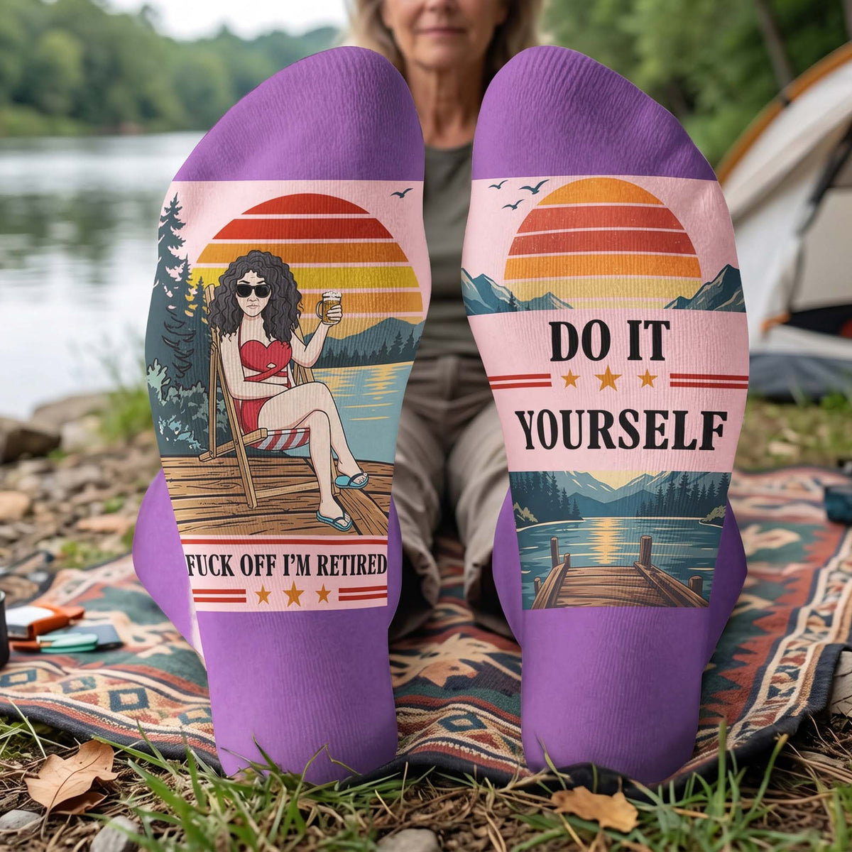 Funny Retirement - For Him, Her, Husband, Dad, Grandpa, Mom, Grandma, Coworker - Personalized Socks