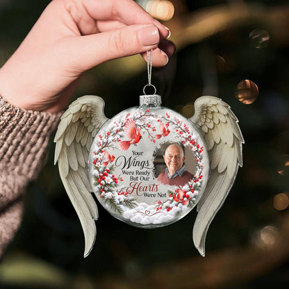Your Wings Were Ready But My Heart Was Not 3D Ball With Wings - Personalized Ornament