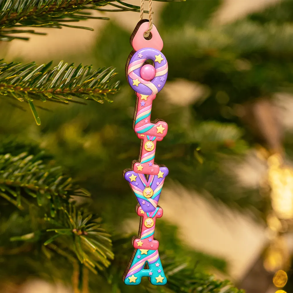 Kids Name Mermaid Unicorn Ballet Alphabet Gift For Kid Girl - Personalized Custom Shaped Wooden Ornament