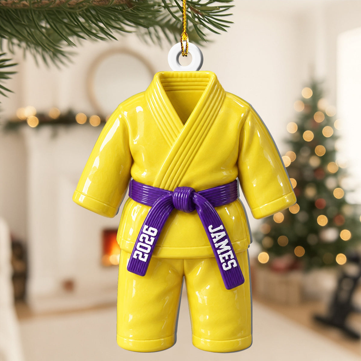 Karate Kid - Custom Name Belt & Name - 3D Printed - Personalized Ornament