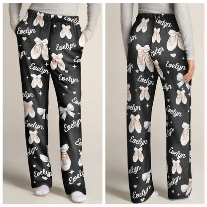 Ballet Gift For Teen Girls - Personalized Coquette Bow Pajama Pants