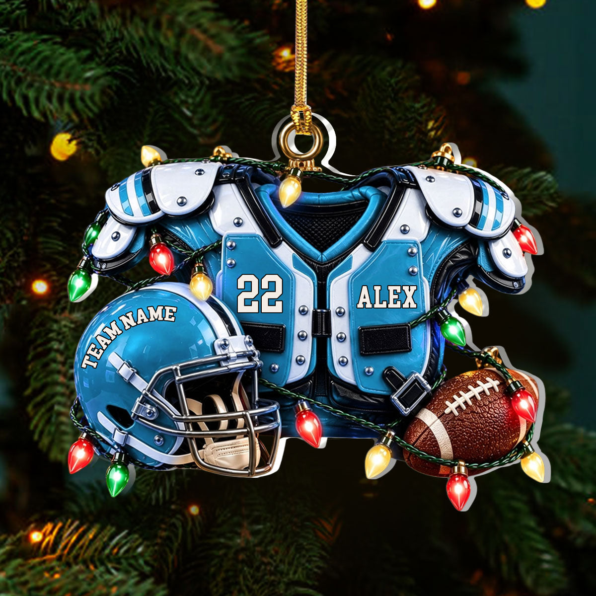 Personalized Football Player Gear - Personalized 1-Layer Acrylic Ornament