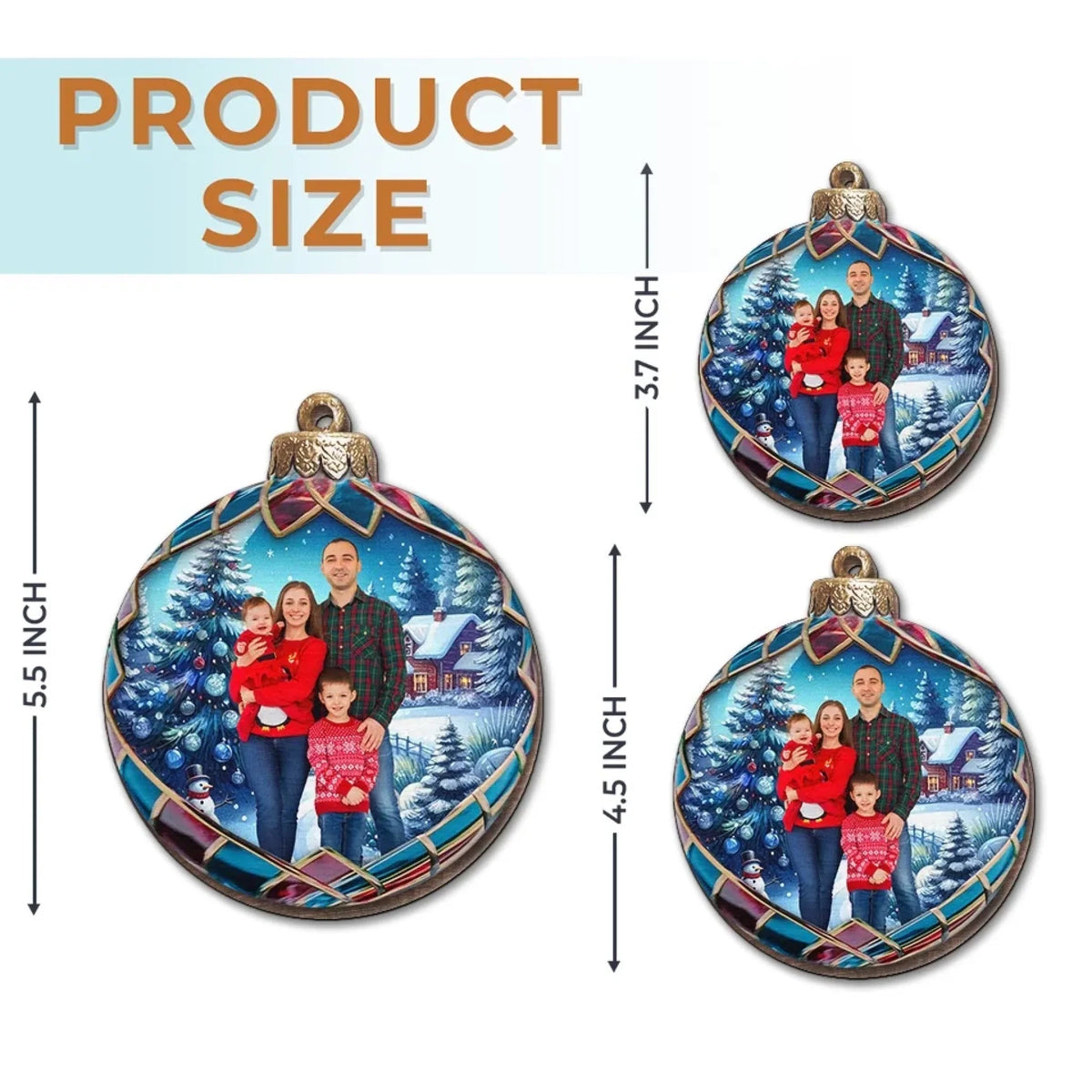Custom Photo Family With Pets Christmas Gifts - Personalized Ornament