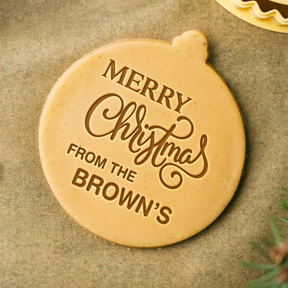 Custom Family Name Cookie Stamp Merry Christmas Baking Gift, Holiday Cookie Decorating Tool HO82 904118