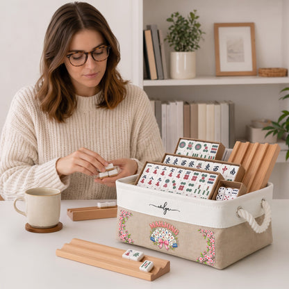 Mahjong Game Night Gift For Mahjong Lover - Personalized Storage Basket