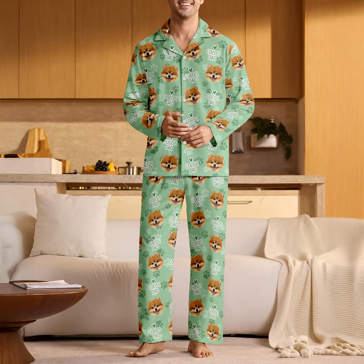 Personalized Dog Cat Photo Christmas Pajamas Matching Holiday Sleepwear, Pet Lover Gift CH07 180678