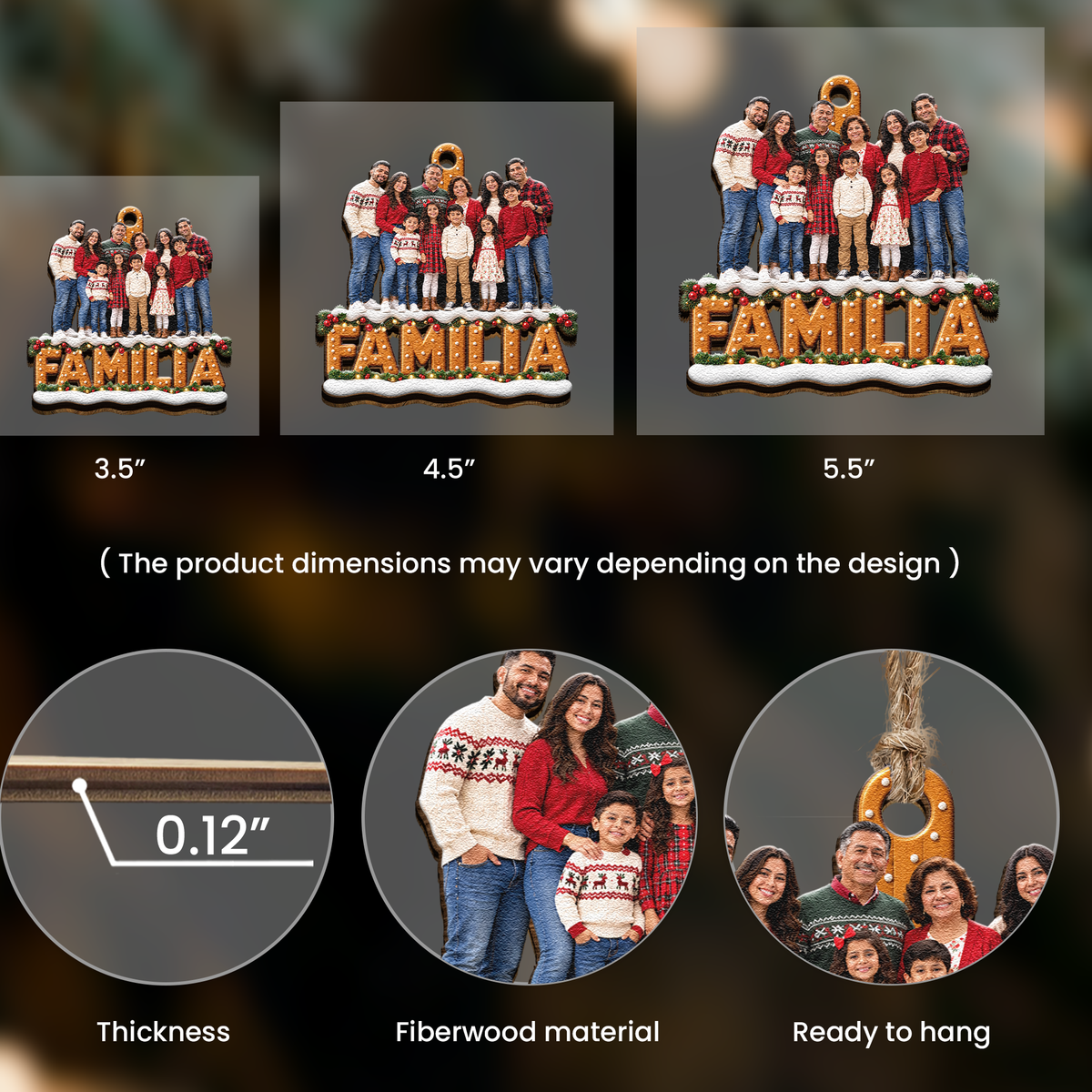 Custom Photo Ornament Gift For Family Parents Grandparents - Personalized Ornament