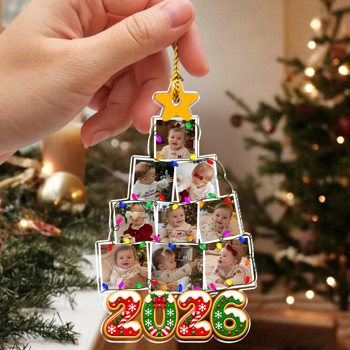 Custom Baby Photo With Christmas Tree Acrylic Ornament HO82 904150