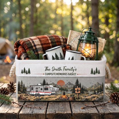 Custom Camper Rv Family Camping - Personalized Storage Basket