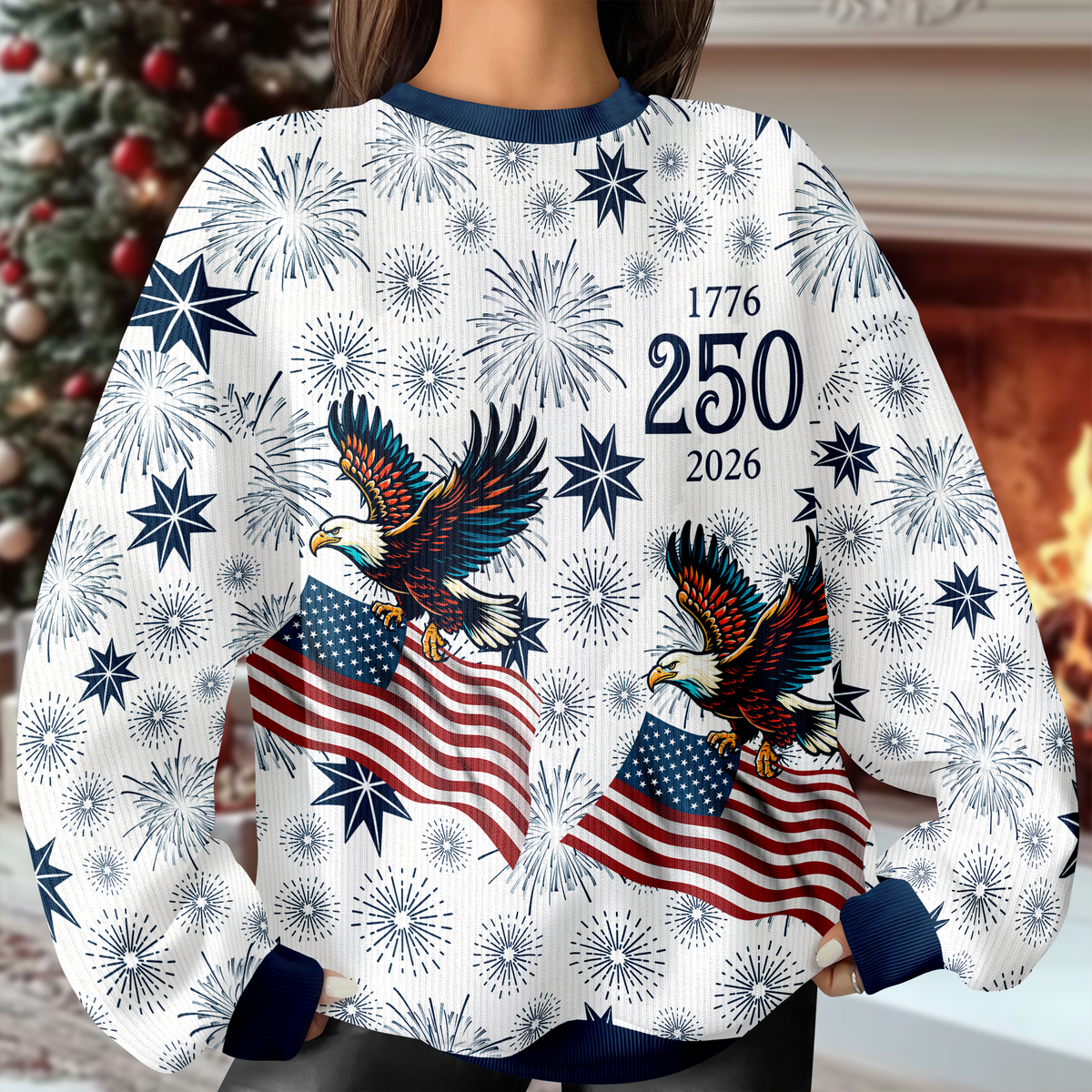Personalized USA 250 Anniversary Eagle 1776-2026 Ugly Sweater TH10 171101