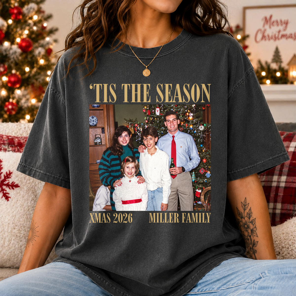 Custom Family Photo 'Tis The Season Comfort Shirt TH10 171305
