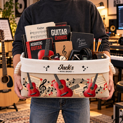 Custom Guitar Gift For Guitarist, Guitar Lovers, Guitar Bass - Personalized Storage Basket