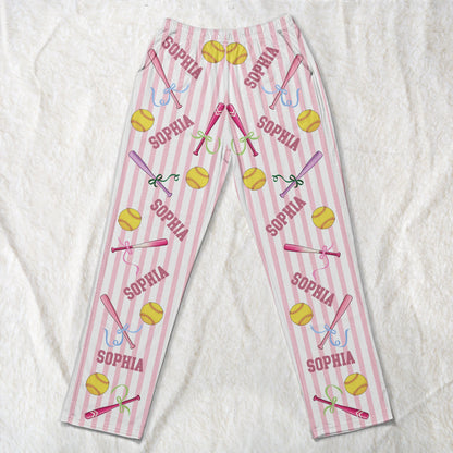 Custom Name Gift For Softball Lovers, Softbal Player, Softball Girls - Personalized Lounge Pants