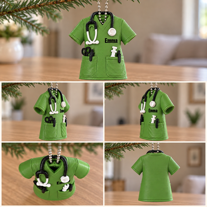 3D Printed Nurse Scrub Custom Name - Personalized 3D Printed Ornament - Christmas Gift For Nurse, RN