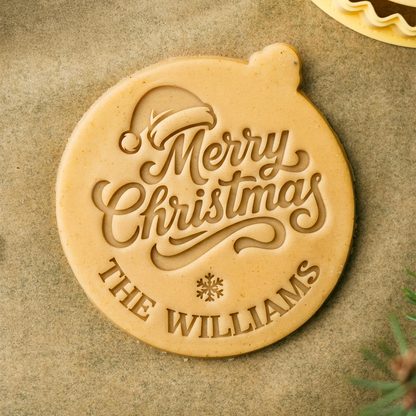Custom Family Name Merry Christmas Cookie Stamp CH07 180732