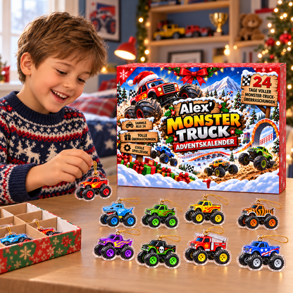 Monster Truck Adventskalender - Personalisierter Weihnachts-Adventskalender