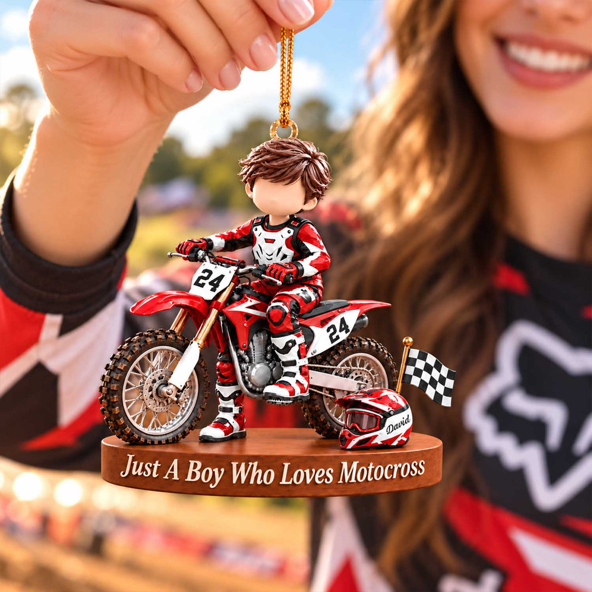 Just A Boy Who Loves Motocross - Personalized Motocross Ornament, Gift For Motocross Racer, Dirt Biker A2110