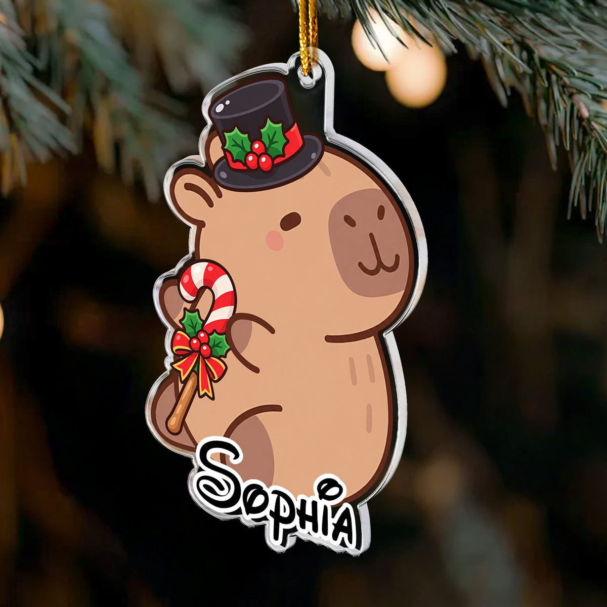 Cute Capybara Christmas Gift For Capybara Lovers - Personalized Ornament