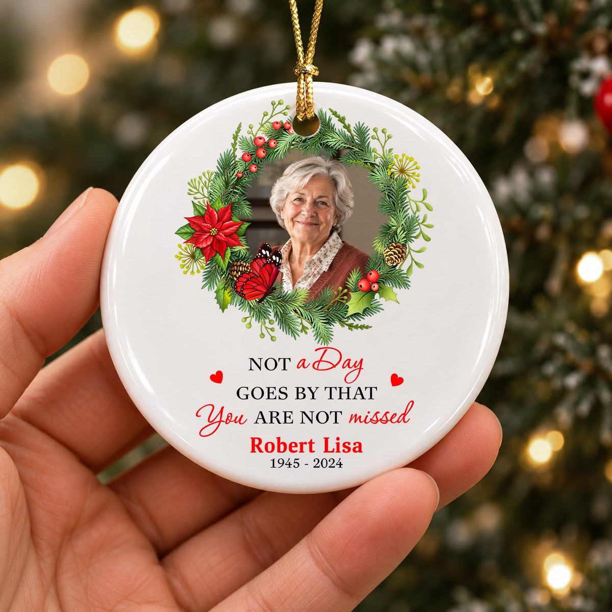 Custom Photo I'm Always With You Ceramic Ornament, Memorial Keepsake for Loved Ones HO82 903906