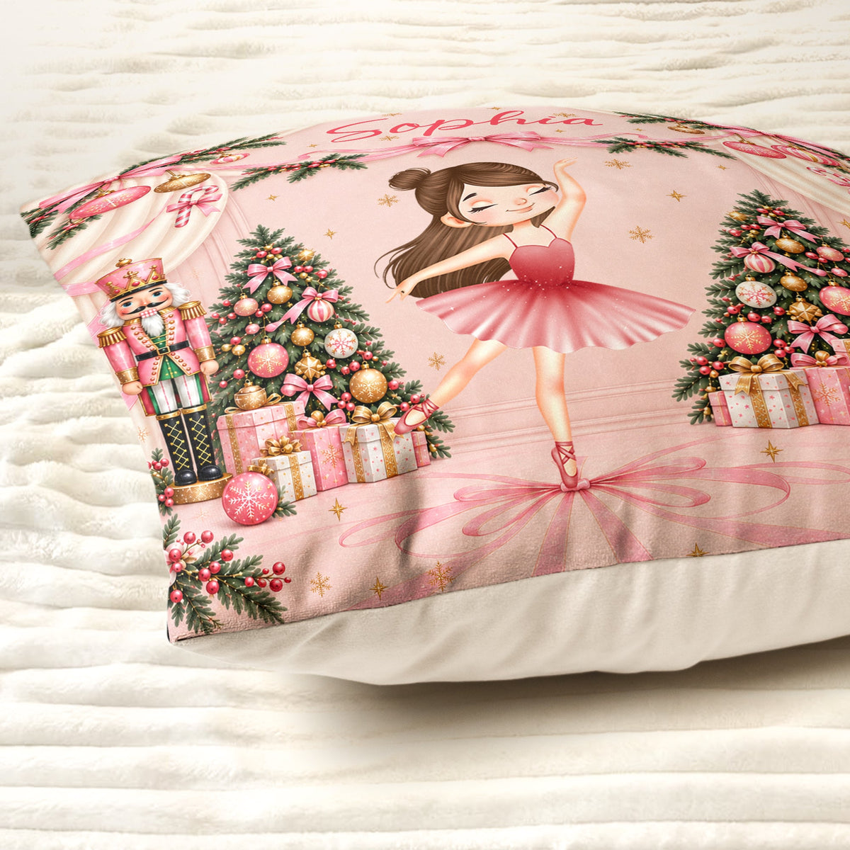 Coquette Bow Ballet Custom Name Gift For Ballet Lover ,Ballerina, Ballet Girl - Personalized Pillow