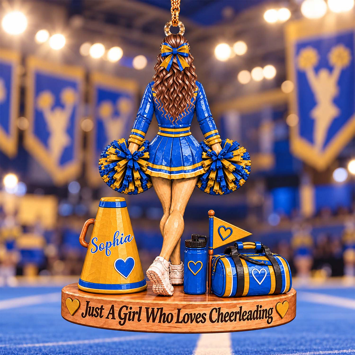 Custom Cheerleader Acrylic Ornament, Senior Night Cheer Girl, Cheer Coach Gift L0411