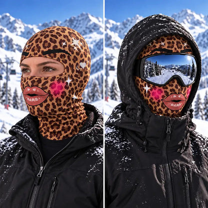 Funny Matching Gift For Skier Besties - Personalized Glam Face Balaclava Face Mask