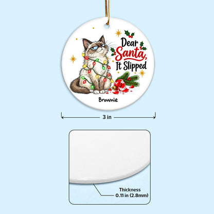 Naughty Nice I Do What I Want Bossy Cat Portrait From Your Photo - Personalized Ceramic Ornament - Funny Christmas Tree Decor For Cat Lovers