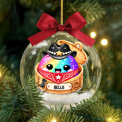 Western Cowgirl Dumpling, Year Of Squishy Hunting - Personalized 3D Acrylic Ball Ornament