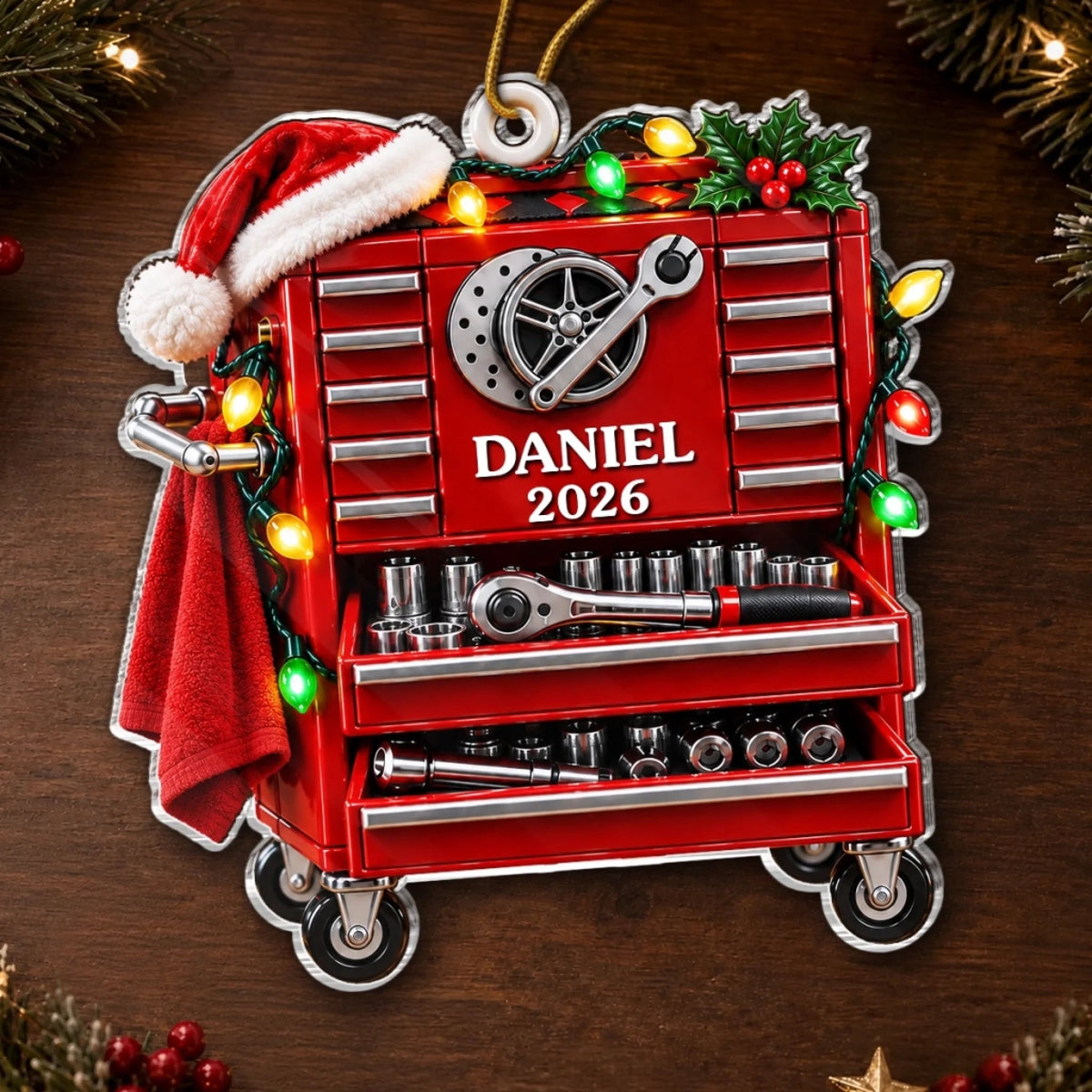 Custom Name Tool Chest Christmas Gifts for Men - Personalized Ornament