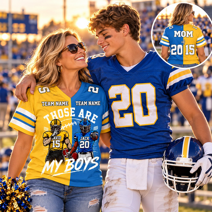 Custom Football Mom Jersey, Those Are My Boys Personalized Football Shirt, Custom Player Name & Number Jersey, Football Game Day Gift Na02