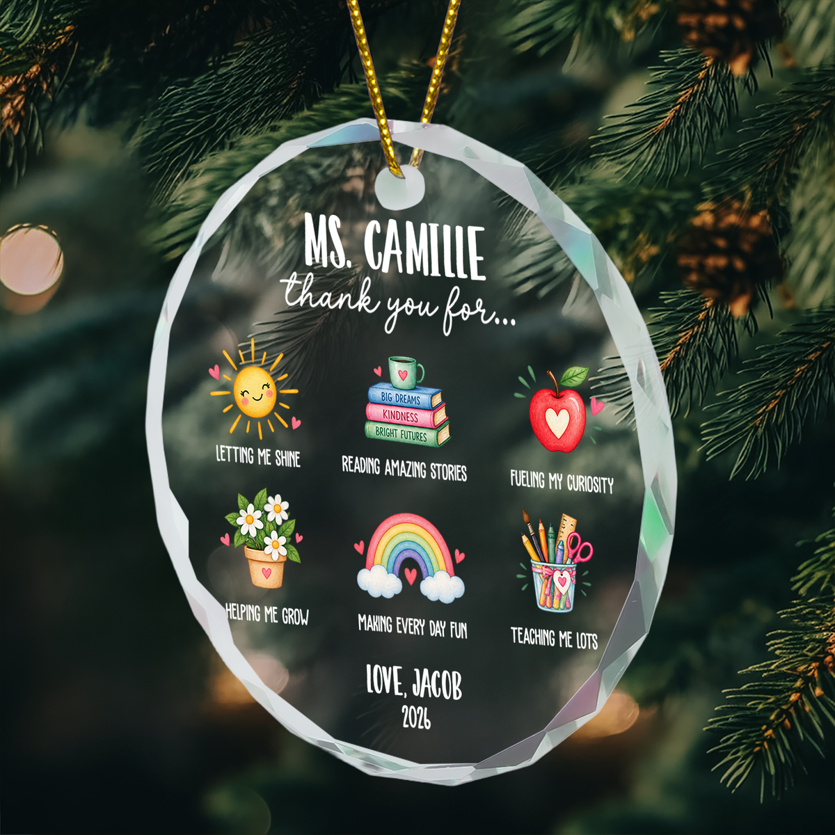Thank You Gift For Teacher, For Educator Appreciation - Personalized Ornament
