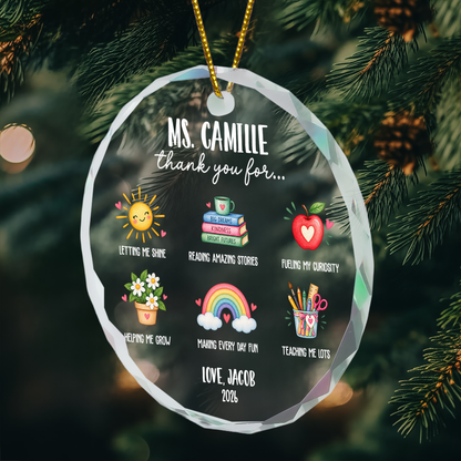 Thank You Gift For Teacher, For Educator Appreciation - Personalized Ornament