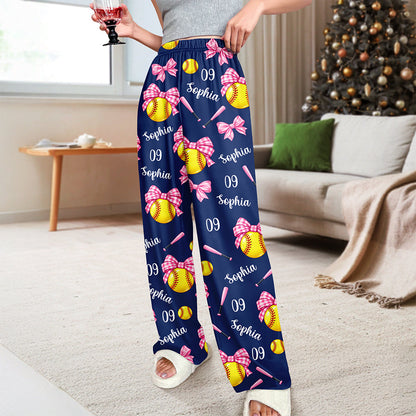 Personalized Coquette Bow Softball Sweatpants Gift For Her HA75 919482