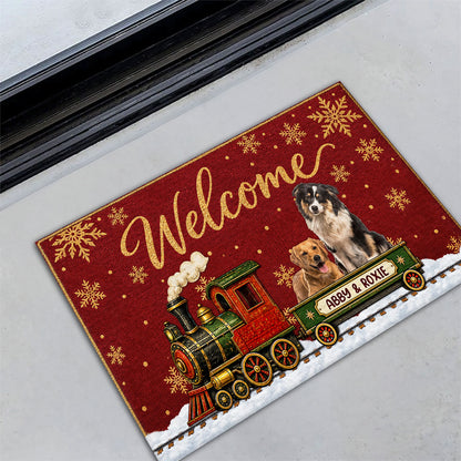 Merry Pets Welcome Photo - Personalized Doormat