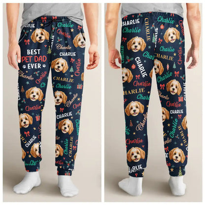 Christmas Gift For Pets Lovers - Personalized Custom Photo Best Dog Dad Mom Ever Pajama Pants
