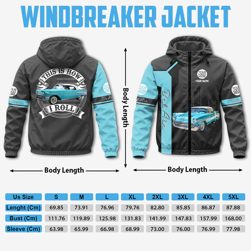 This Is How I Roll - Custom Photo Classic Car Windbreaker Jacket - Personalized Name Car Jacket A2110