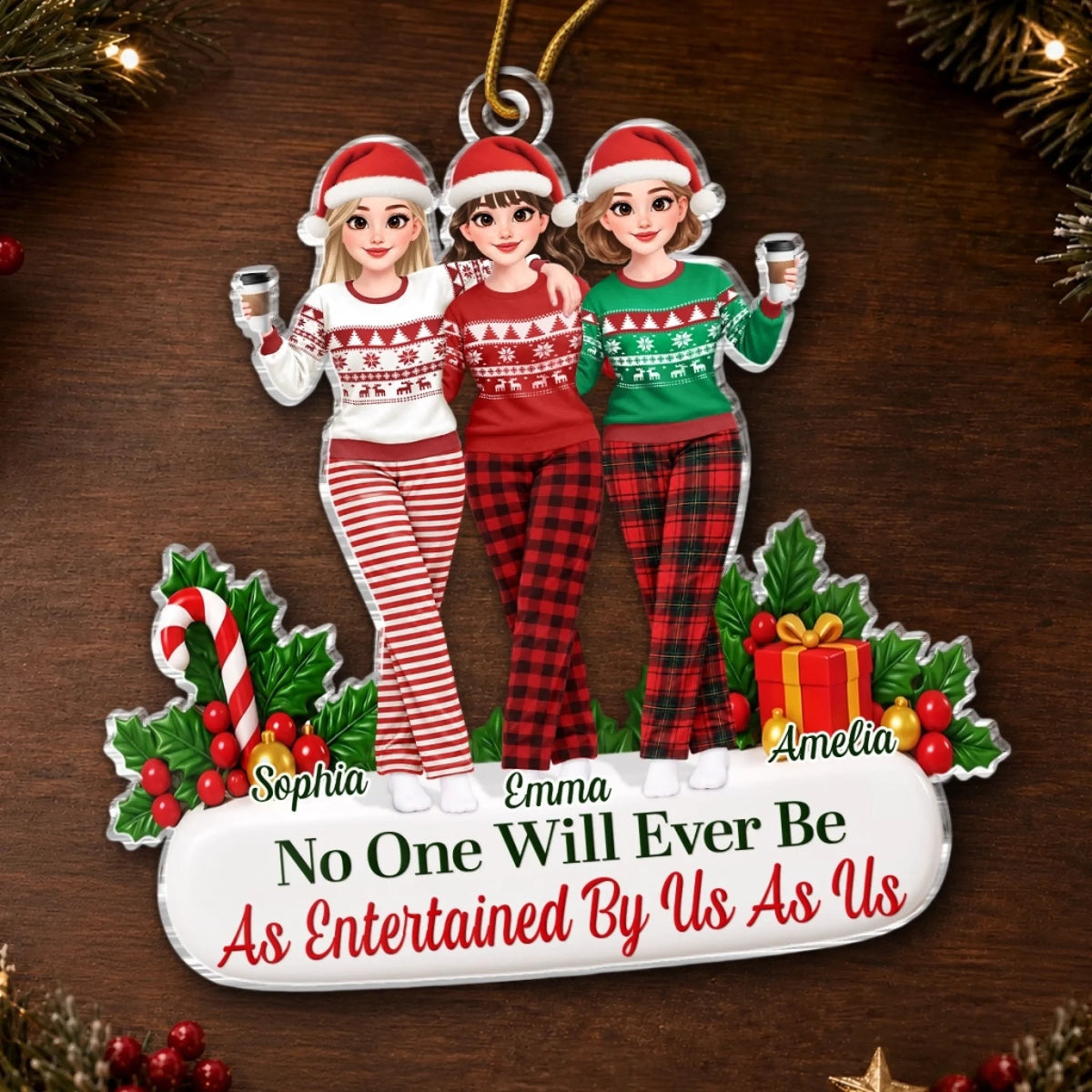 Custom Name Funny Christmas Gifts for Women - Personalized Ornament