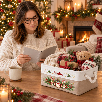 Holiday Storage Basket - Personalized Storage Basket