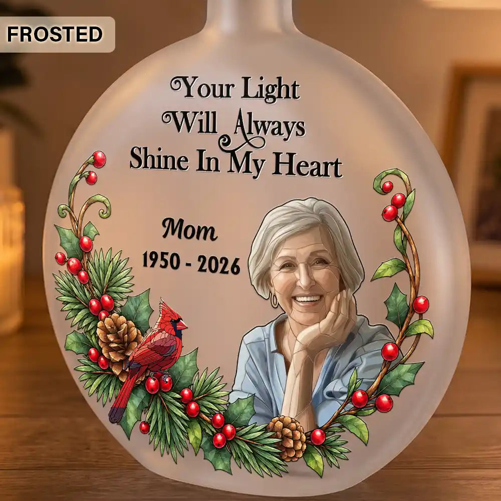 Memorial Sympathy Gifts - Personalized Custom Photo I'm Always With You Round Flat Bottle Light