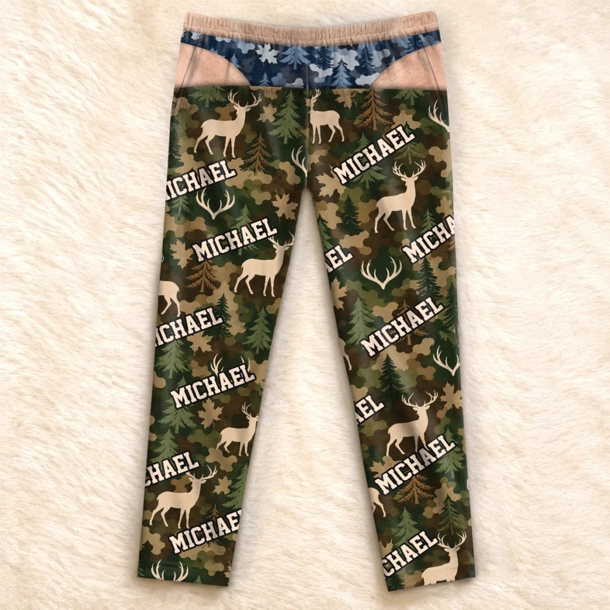Custom Name Deer Camouflage Gifts for Men - Personalized Pajamas