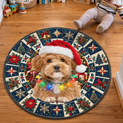 Gift For Dog Lovers - Personalized Custom Photo Christmas Decor Rug