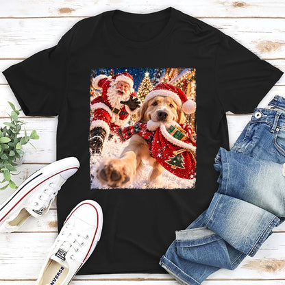 Custom Christmas Birthday Gifts For Dog Mom, Dog Lovers • Christmas Chaos - Personalized Basic T-Shirt